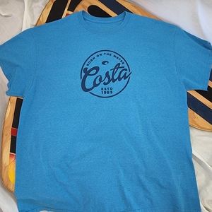Costa, T shirt, logo printed front, blue, large